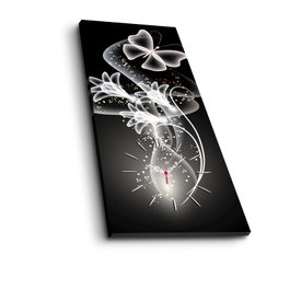 Wallity Reloj de pared de lienzo decorativo Multicolor 30 x 70 cm